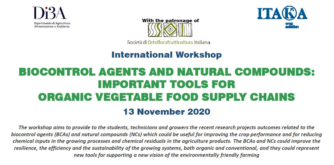 The Biocontrol Agents and Natural Compounds: Important Tools for Organic Vegetable Food Supply Chains